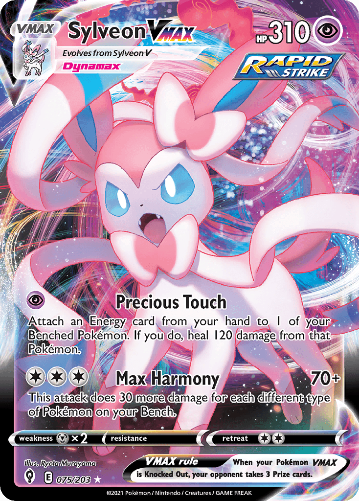 Carta Pokémon Sylveon VMAX 75 de Evolving Skies