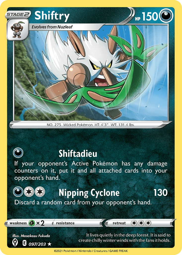 Carta Pokémon Shiftry 97 de Evolving Skies