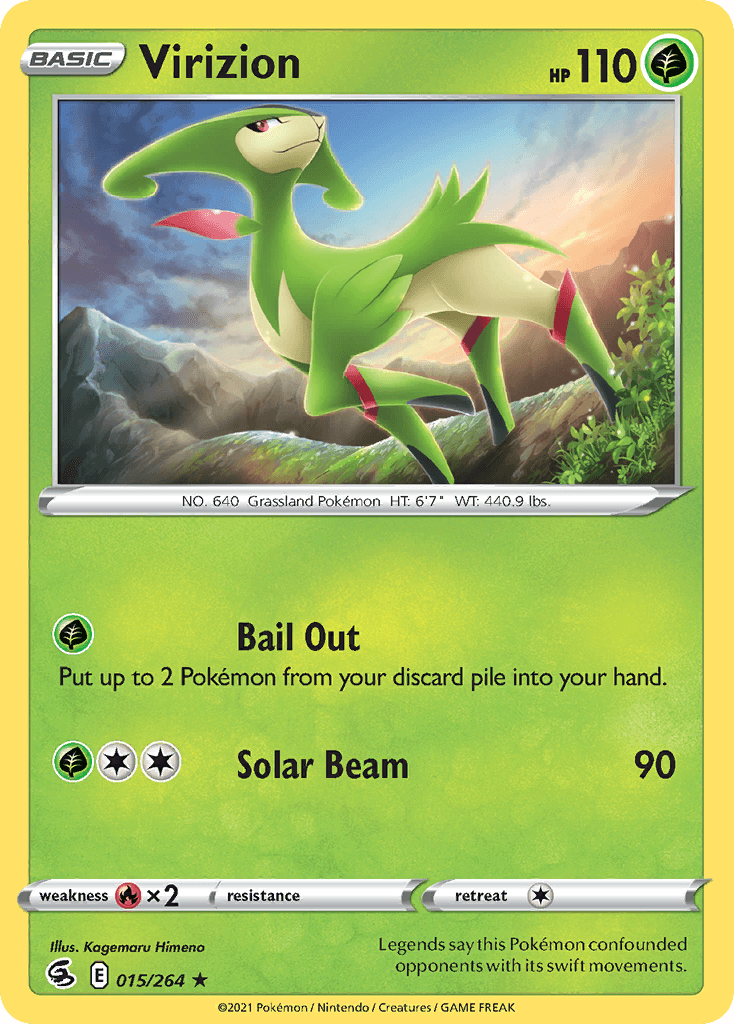 Carta Pokémon Virizion 15 de Fusion Strike