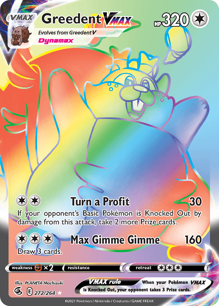 Carta Pokémon Greedent VMAX 272 de Fusion Strike