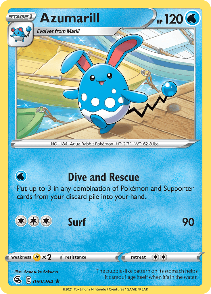 Carta Pokémon Azumarill 59 de Fusion Strike