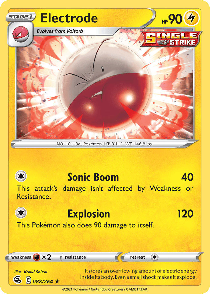 Carta Pokémon Electrode 88 de Fusion Strike