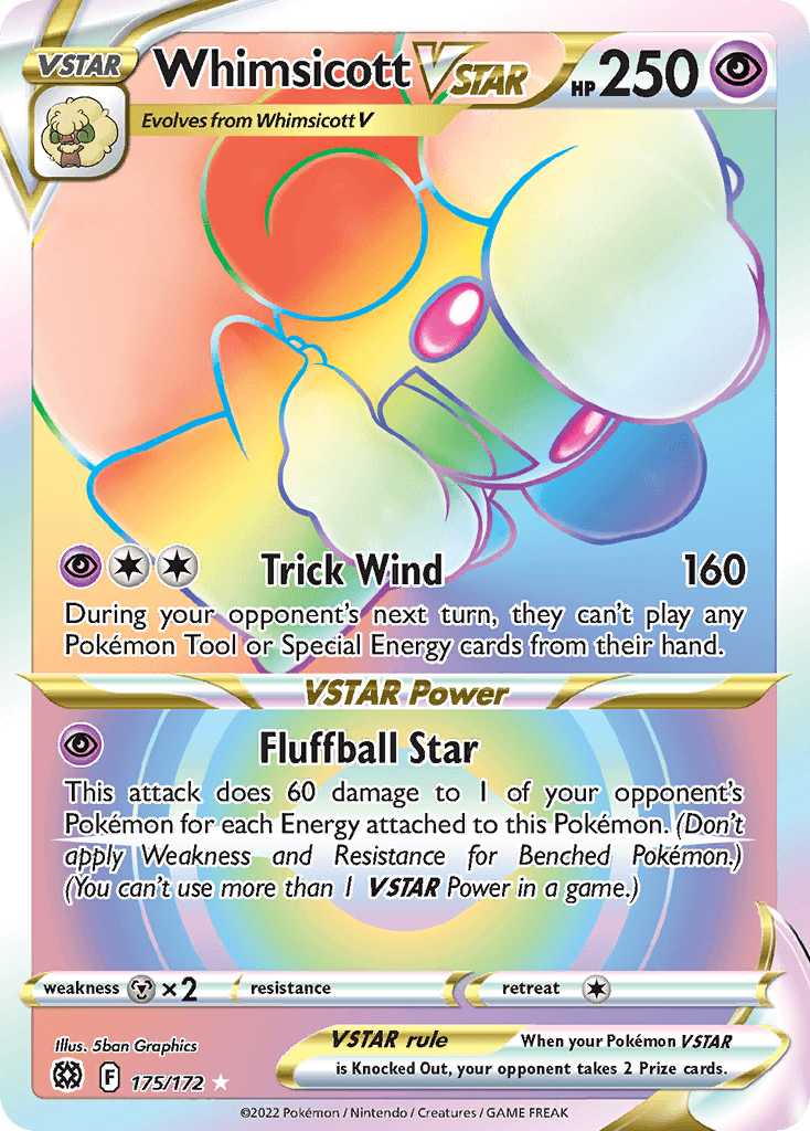 Carta Pokémon Whimsicott VSTAR 175 de Brilliant Stars