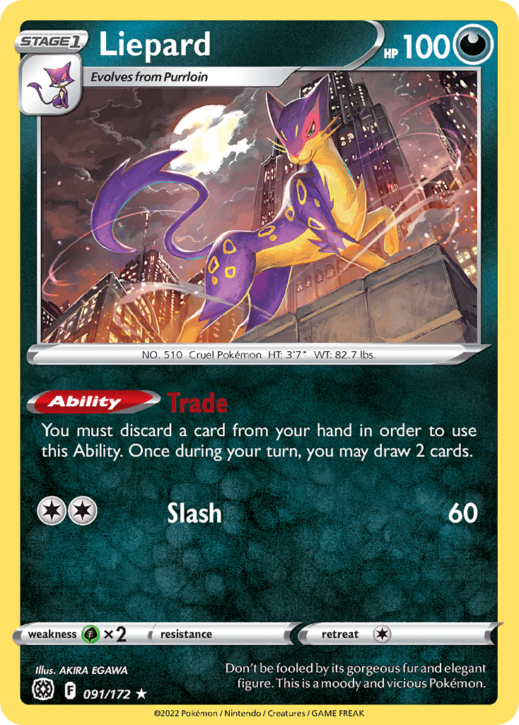 Carta Pokémon Liepard 91 de Brilliant Stars