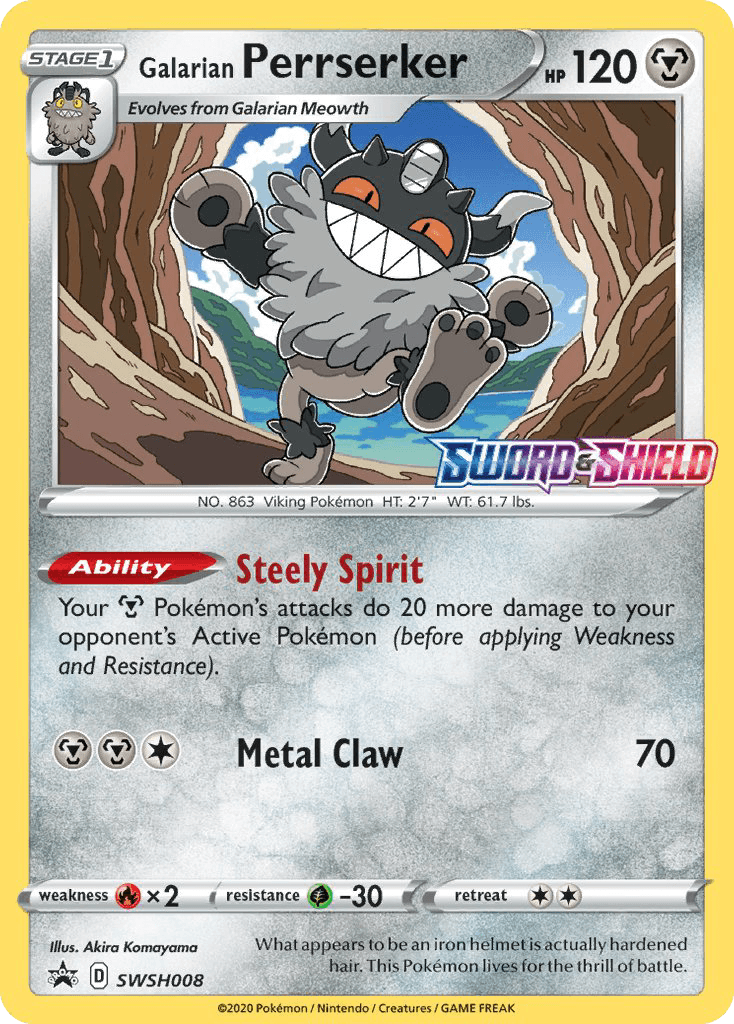 Carta Pokémon Galarian Perrserker SWSH008