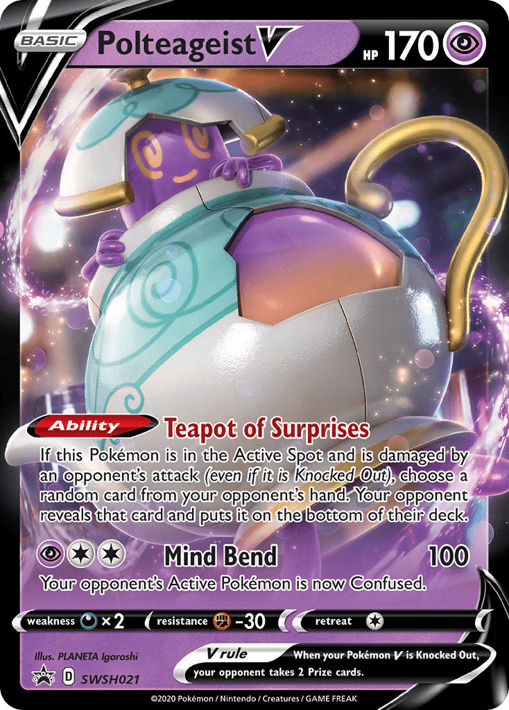 Carta Pokémon Polteageist V SWSH021 de SWSH Black Star Promos
