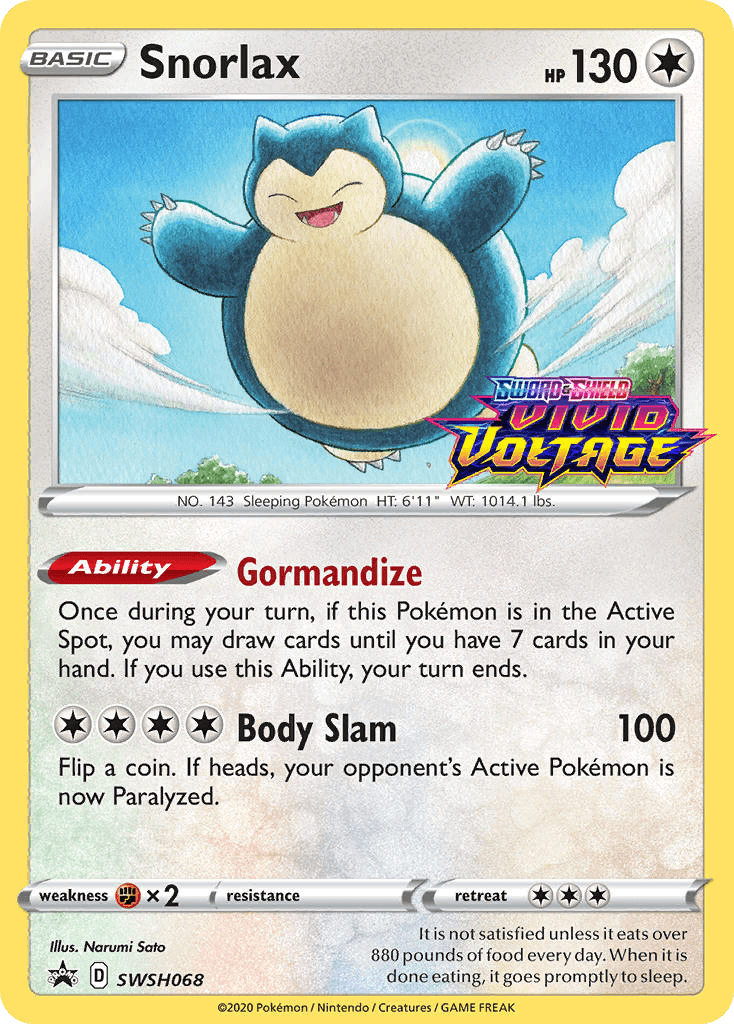 Carta Pokémon Snorlax SWSH068 de SWSH Black Star Promos