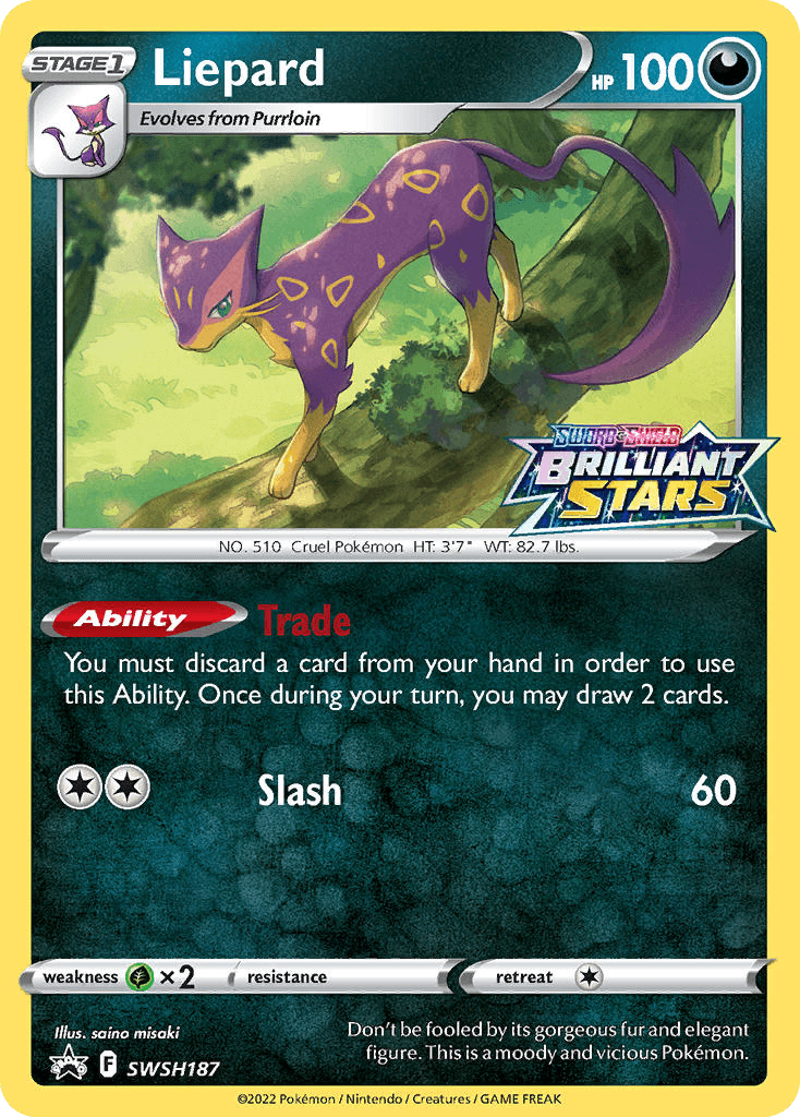 Carta Pokémon Liepard SWSH187 de SWSH Black Star Promos