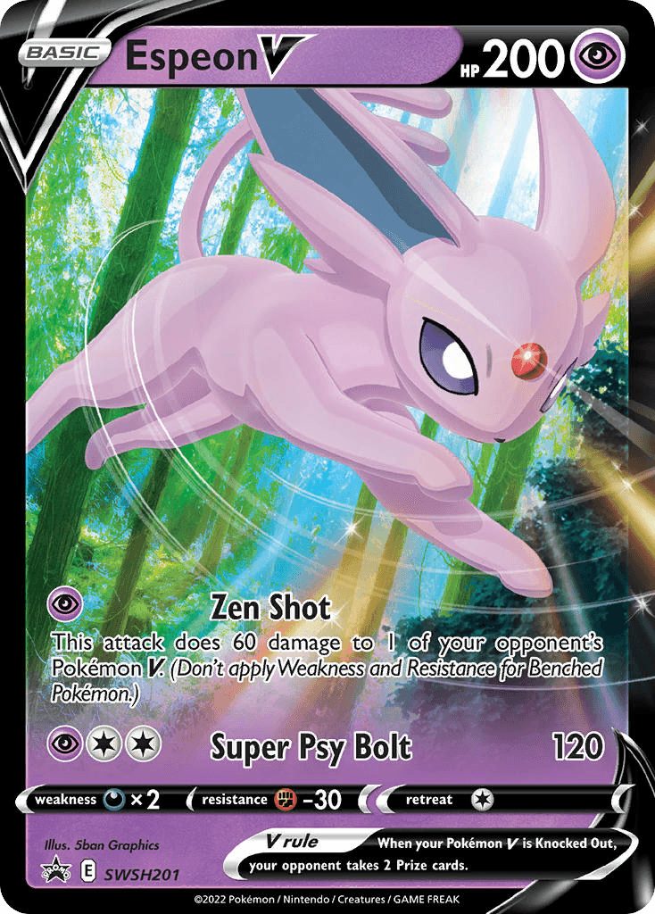 Carta Pokémon Espeon V SWSH201 de SWSH Black Star Promos