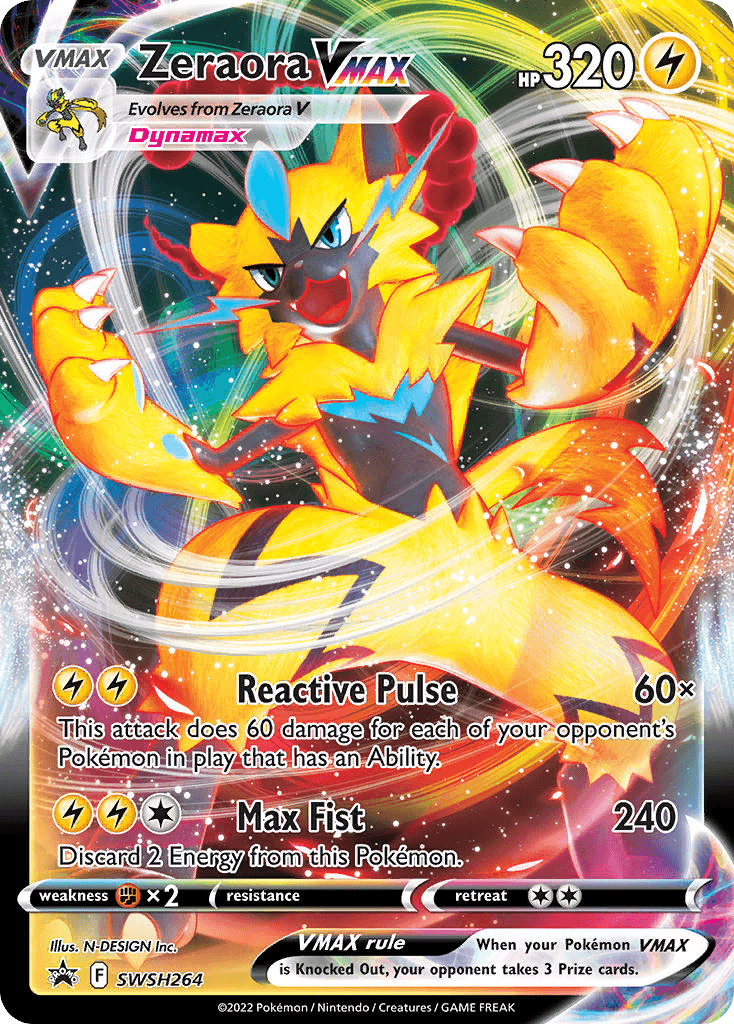 Carta Pokémon Zeraora VMAX SWSH264 de SWSH Black Star Promos