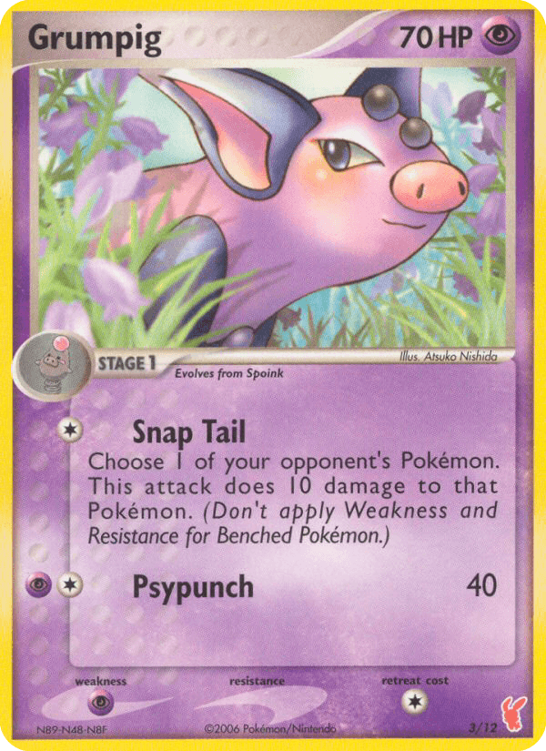Carta Pokémon Grumpig 3 de EX Trainer Kit 2 Plusle