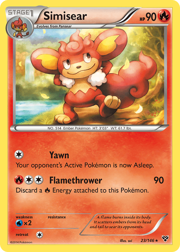 Carta Pokémon Simisear 23 de XY