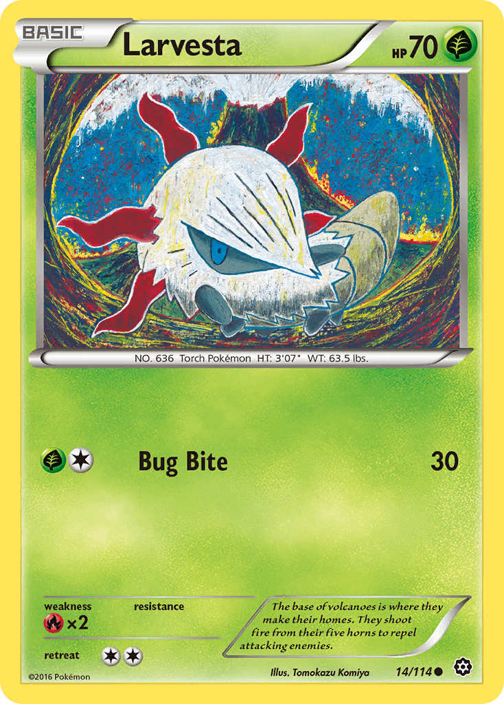 Carta Pokémon Larvesta 14 de Steam Siege