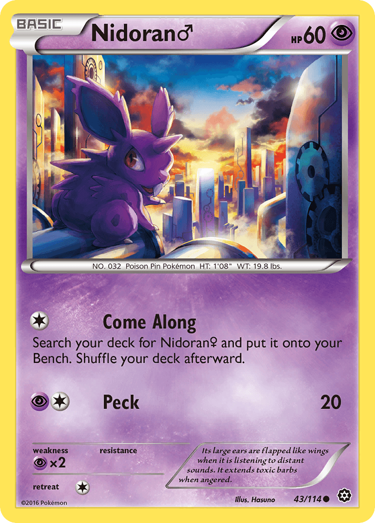 Carta Pokémon Nidoran ♂ 43 de Steam Siege