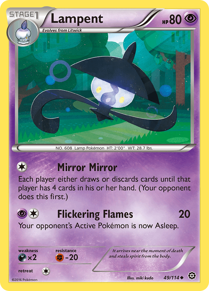 Carta Pokémon Lampent 49 de Steam Siege