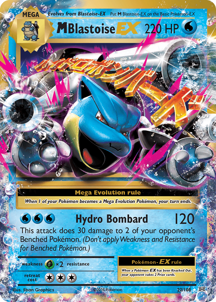 Carta Pokémon M Blastoise-EX 22 de Evolutions