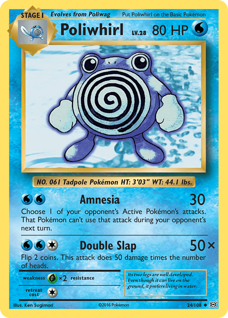 Carta Pokémon Poliwhirl 24 de Evolutions