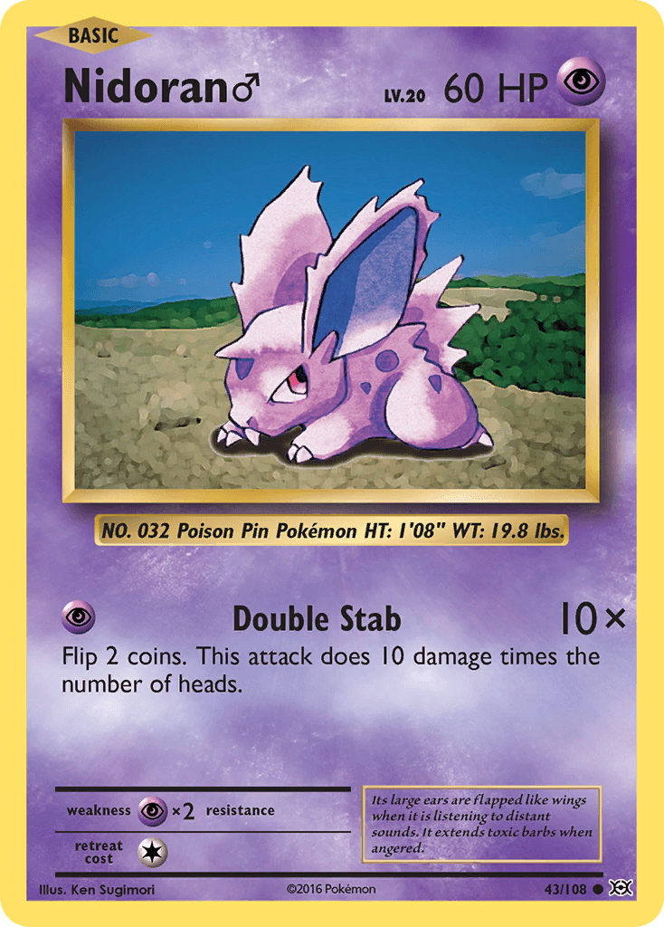 Carta Pokémon Nidoran ♂ 43 de Evolutions