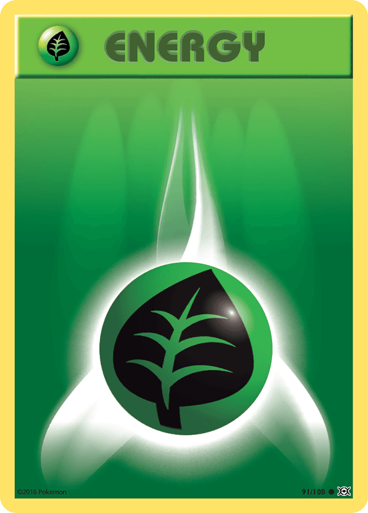 Carta Pokémon Grass Energy 91 de Evolutions
