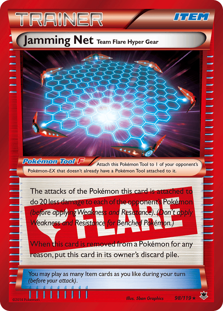 Carta Pokémon Jamming Net Team Flare Hyper Gear 98