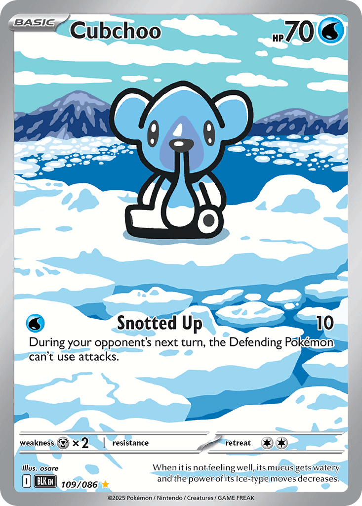 Carta Pokémon Cubchoo 109 de Black Bolt