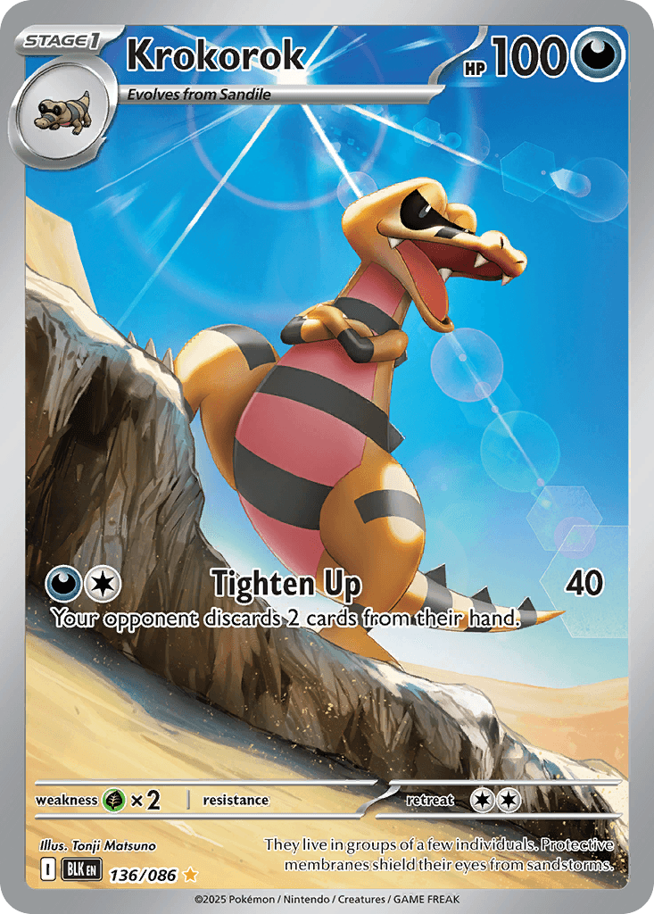 Carta Pokémon Krokorok 136