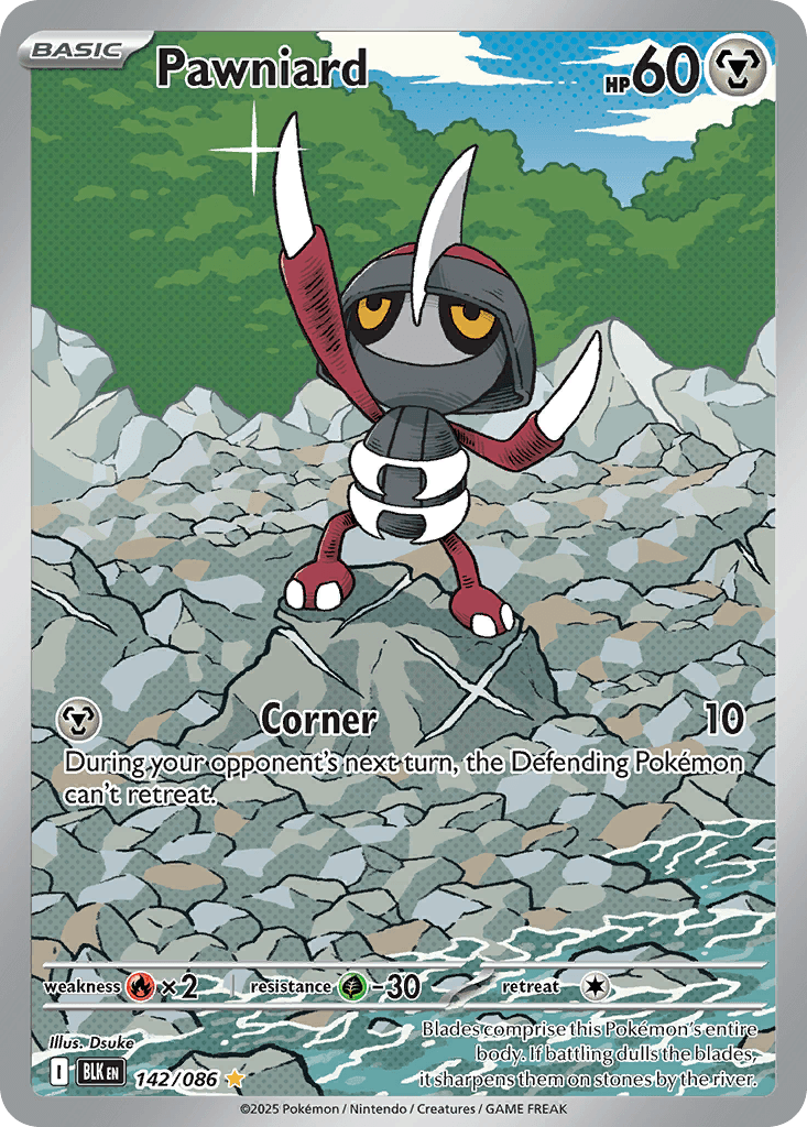 Carta Pokémon Pawniard 142 de Black Bolt