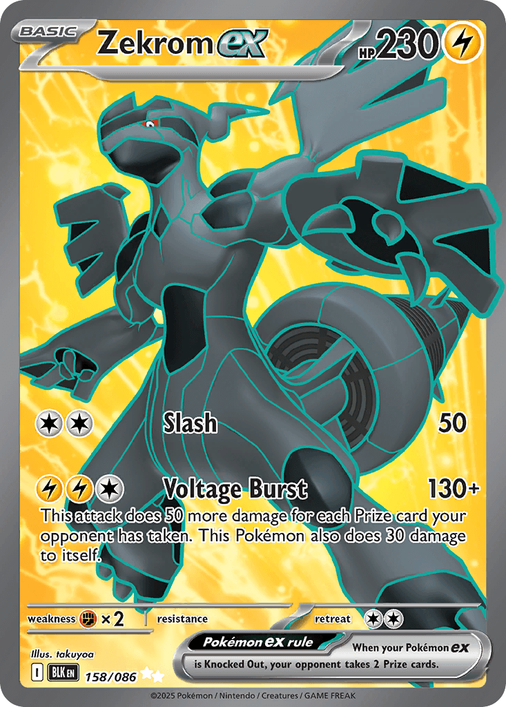 Carta Pokémon Zekrom ex 158 de Black Bolt