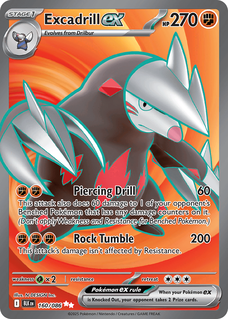 Carta Pokémon Excadrill ex 160