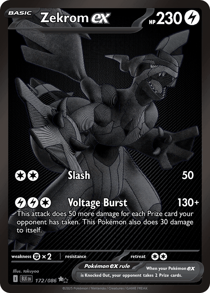Carta Pokémon Zekrom ex 172 de Black Bolt