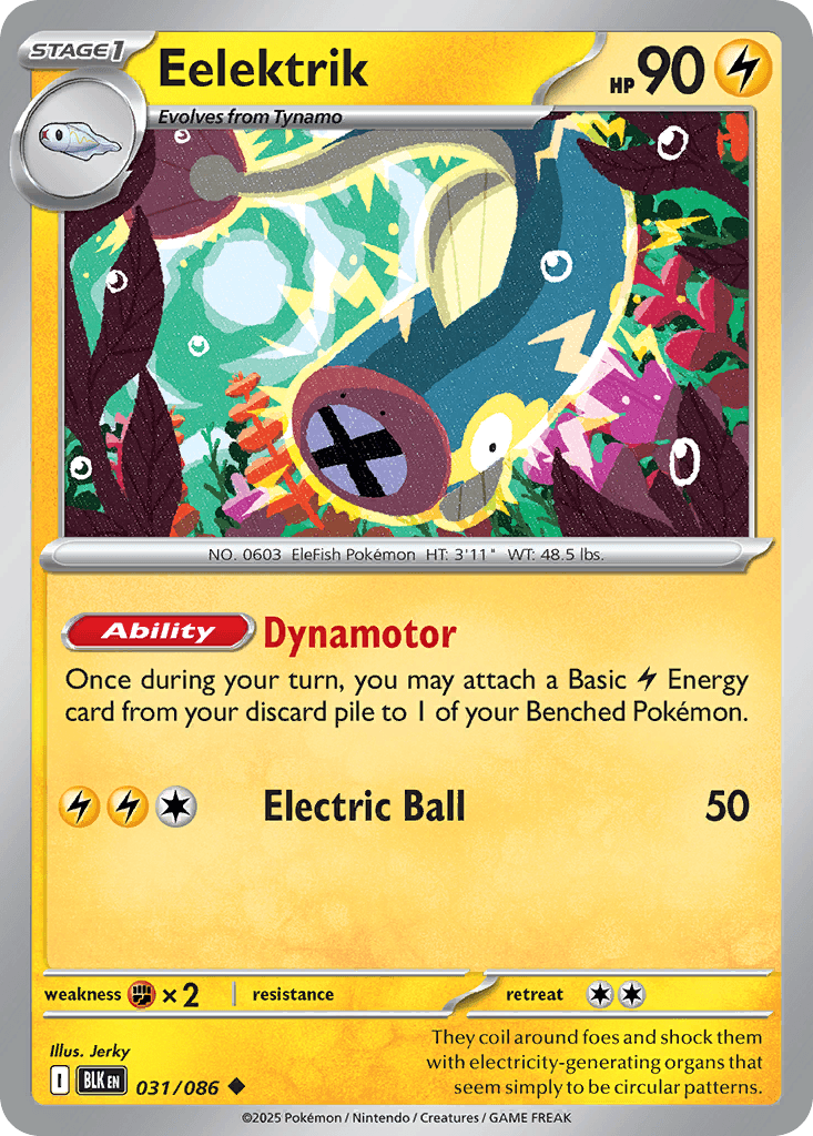 Carta Pokémon Eelektrik 31 de Black Bolt