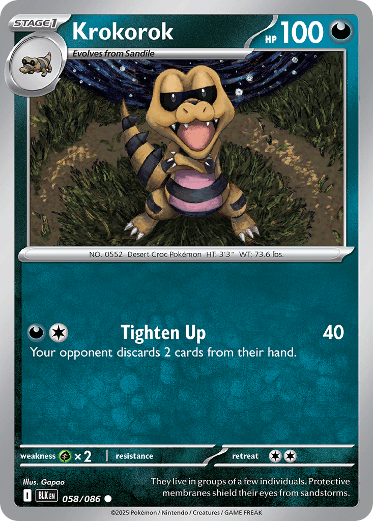 Carta Pokémon Krokorok 58